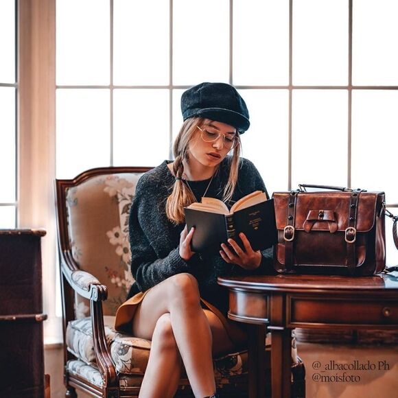 ECOSUSI Vintage Crossbody Messenger Bag Satchel Purse Handbag Briefcase - Picture 2 of 8